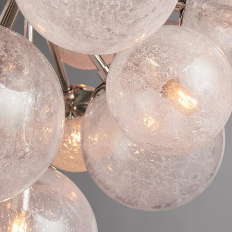 Bubble Glass Globe Chandelier Multi-Light Statement Fixture for Dining Room Living Room Foyer Hanging Ceiling Light Modern Farmhouse | Thomler