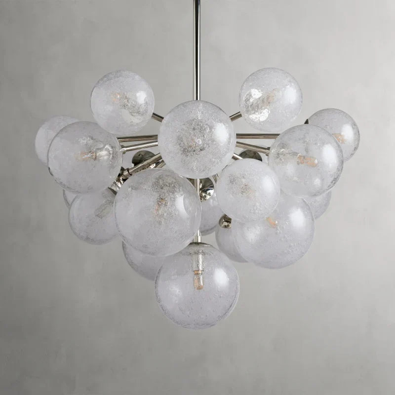 Bubble Glass Globe Chandelier Multi-Light Statement Fixture for Dining Room Living Room Foyer Hanging Ceiling Light Modern Farmhouse | Thomler