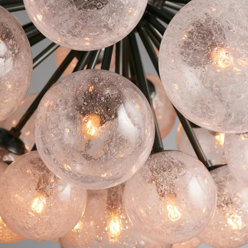 Bubble Glass Globe Chandelier Multi-Light Statement Fixture for Dining Room Living Room Foyer Hanging Ceiling Light Modern Farmhouse | Thomler