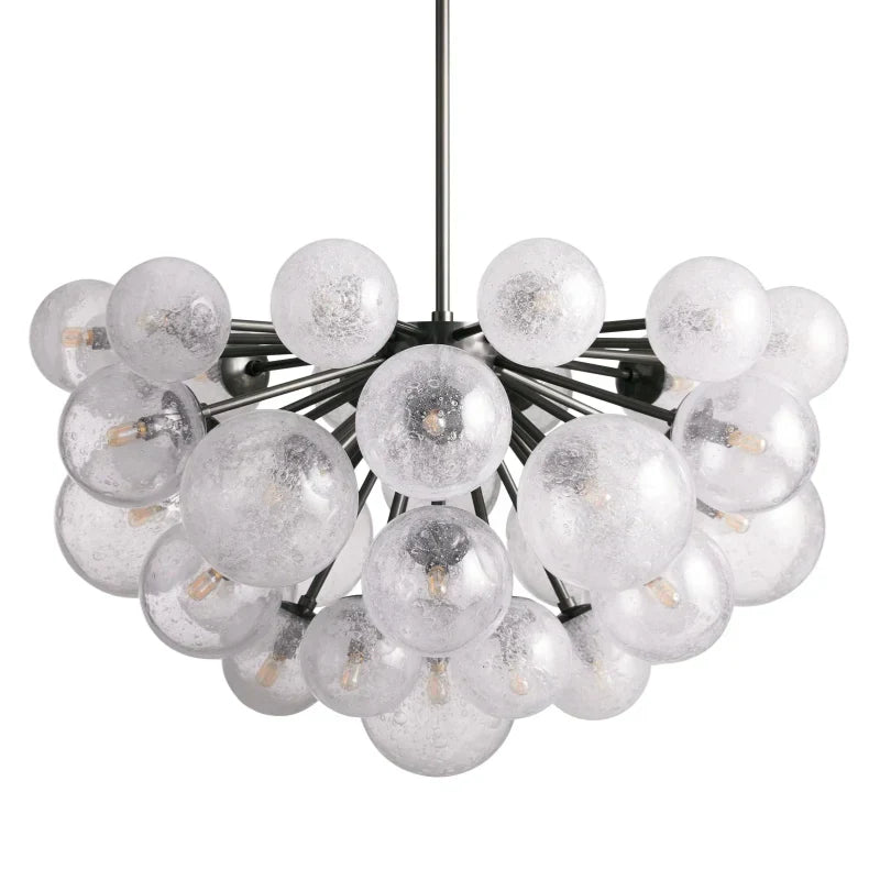 Bubble Glass Globe Chandelier Multi-Light Statement Fixture for Dining Room Living Room Foyer Hanging Ceiling Light Modern Farmhouse | Thomler
