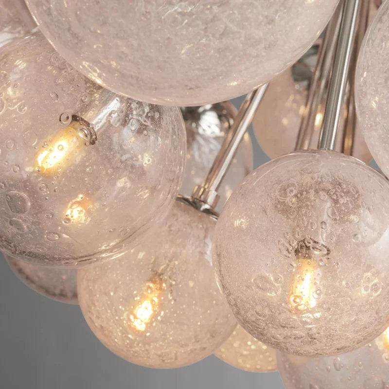 Bubble Glass Globe Chandelier Multi-Light Statement Fixture for Dining Room Living Room Foyer Hanging Ceiling Light Modern Farmhouse | Thomler