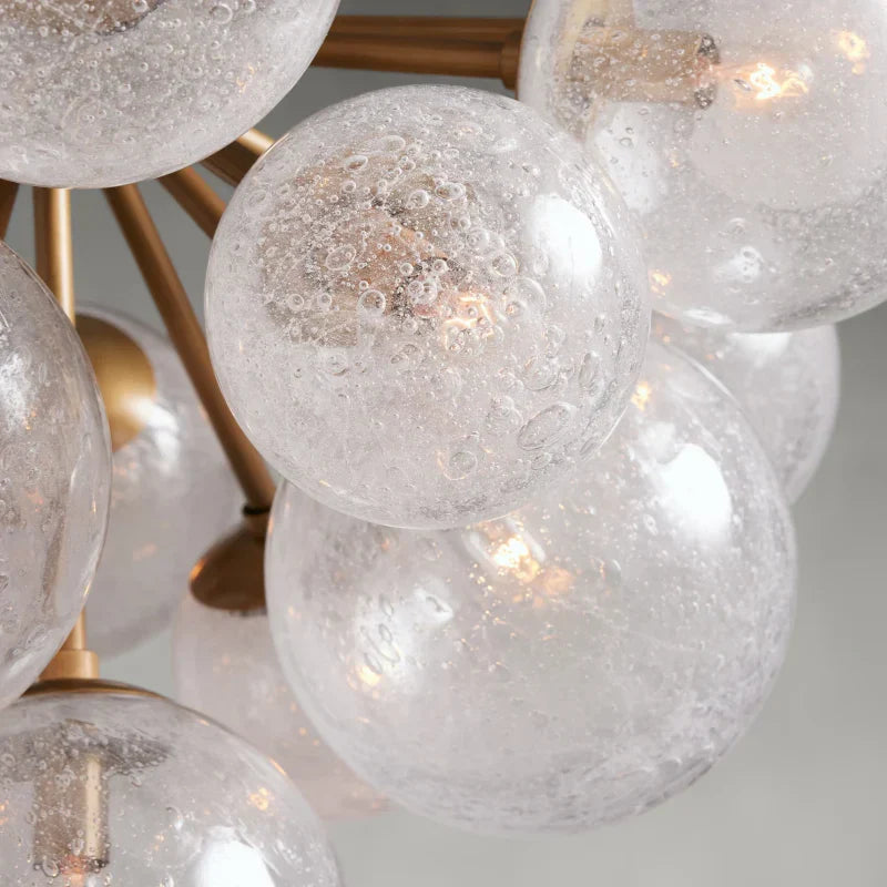 Bubble Glass Globe Chandelier Multi-Light Statement Fixture for Dining Room Living Room Foyer Hanging Ceiling Light Modern Farmhouse | Thomler