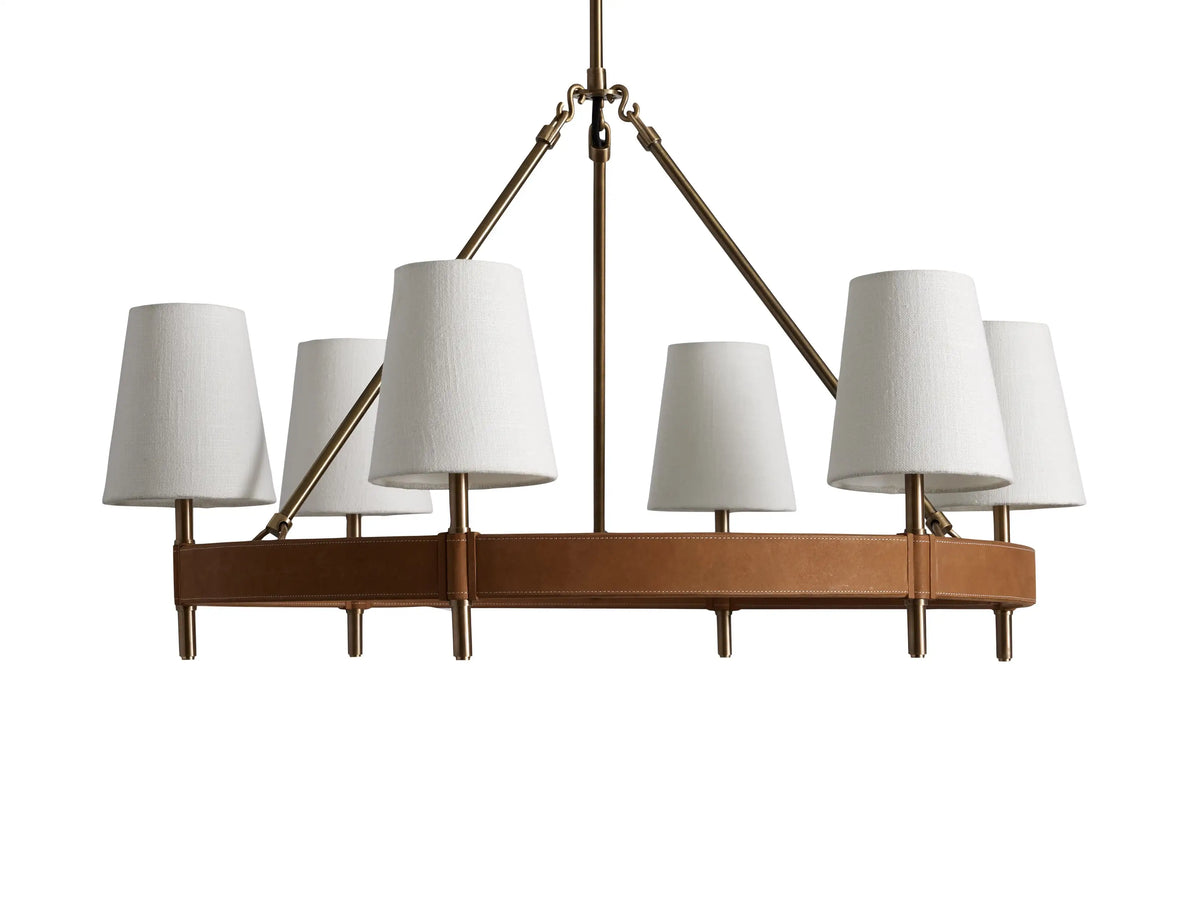 Circular Brass Chandelier with Fabric Shades – 4 to 10 Lights for Dining Room, Living Room & Foyer – Vintage Metal Frame | Thomler
