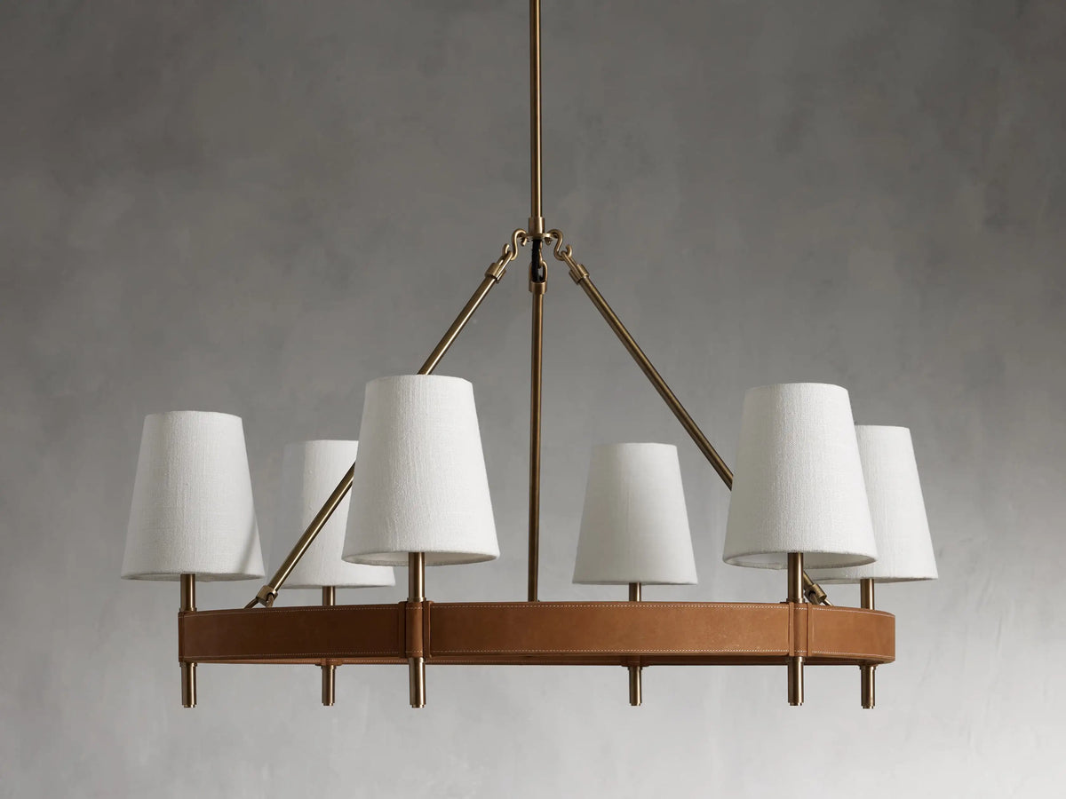 Circular Brass Chandelier with Fabric Shades – 4 to 10 Lights for Dining Room, Living Room & Foyer – Vintage Metal Frame | Thomler