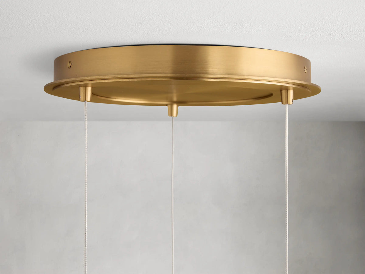 Adjustable Multi-Globe LED Spiral Chandelier 20-43 in Diameter Crackle or Matte Glass Brass Finish for Entryway & Dining Room | Thomler