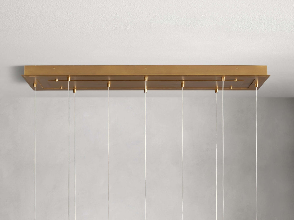 Modern Hanging Linear Chandelier with Hand-Blown Glass Globes & LED Lights for Dining Room & Kitchen Island | Thomler