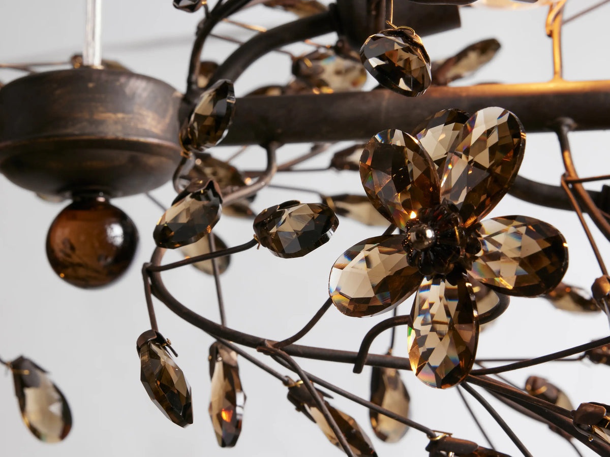 Crystal Branch Chandelier 8-10 Light Linear Fixture for Dining Room Gold Silver Bronze Finish | Thomler