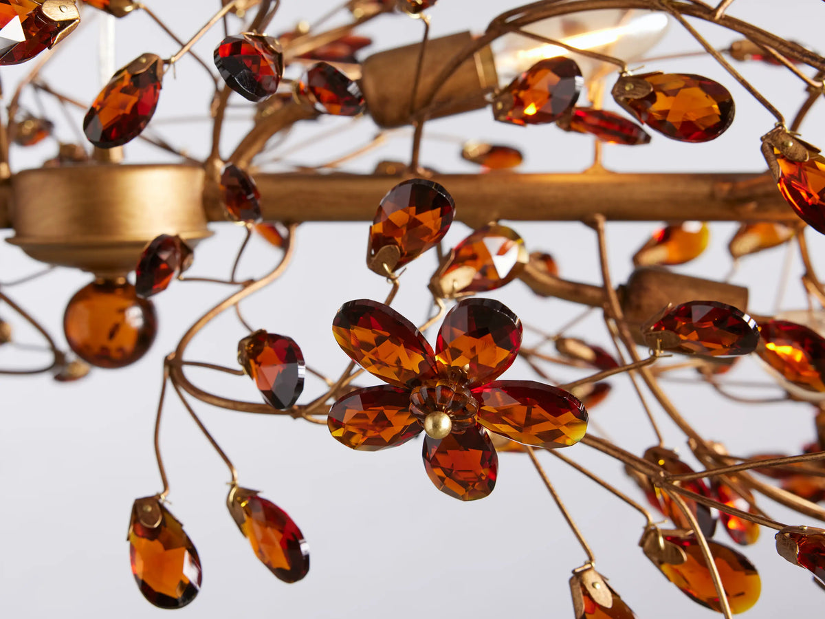 Crystal Branch Chandelier 8-10 Light Linear Fixture for Dining Room Gold Silver Bronze Finish | Thomler