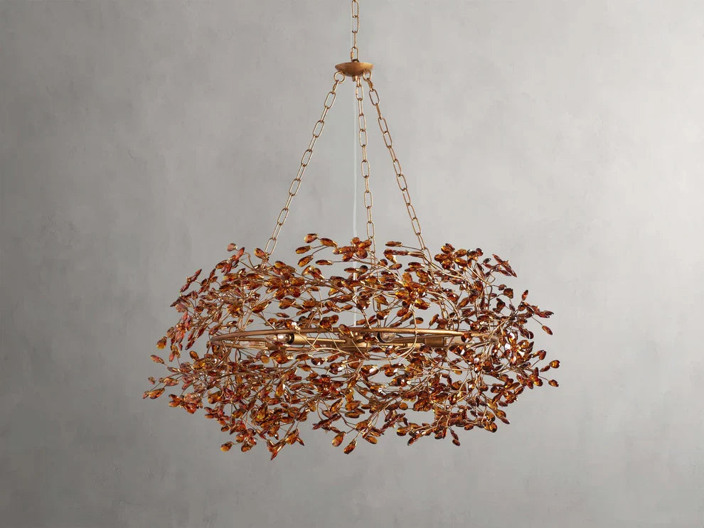 Round Multi-Light Statement Chandelier 39-60 in 6-12 Sockets Metal Crown for Dining Room Foyer Entryway Living Room | Thomler
