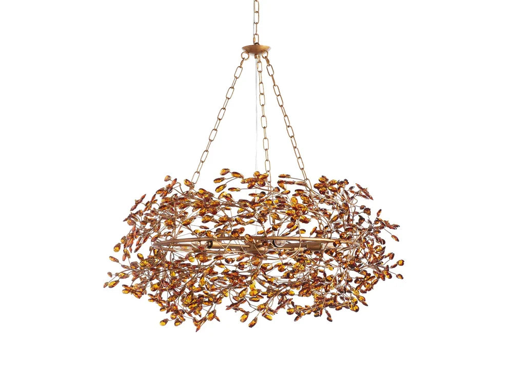 Round Multi-Light Statement Chandelier 39-60 in 6-12 Sockets Metal Crown for Dining Room Foyer Entryway Living Room | Thomler