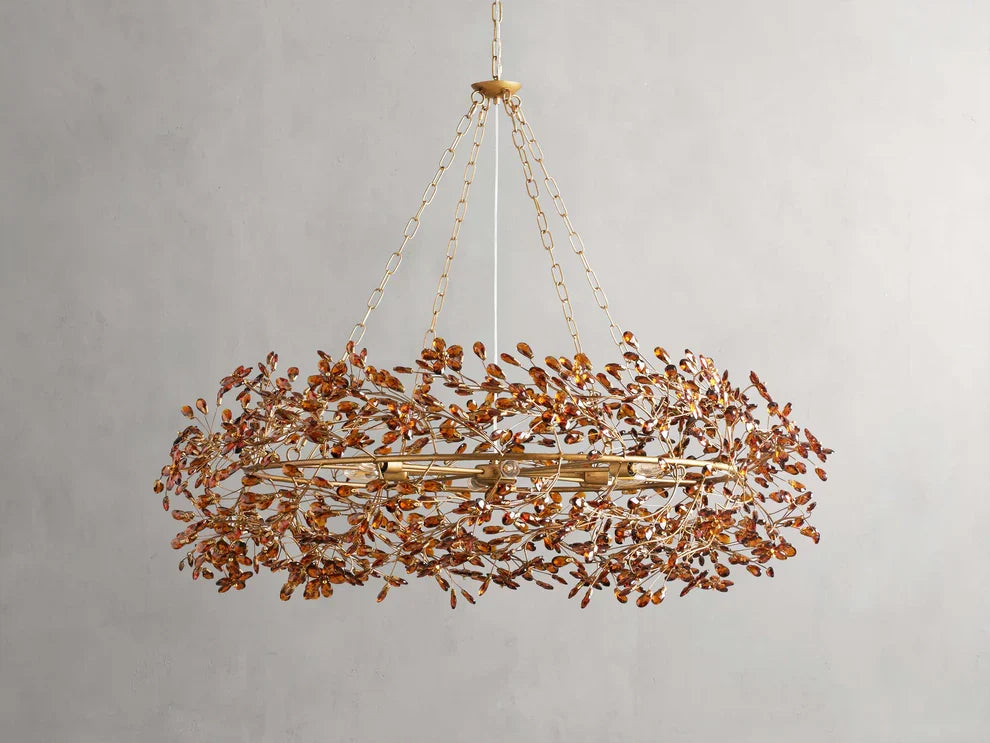 Round Multi-Light Statement Chandelier 39-60 in 6-12 Sockets Metal Crown for Dining Room Foyer Entryway Living Room | Thomler