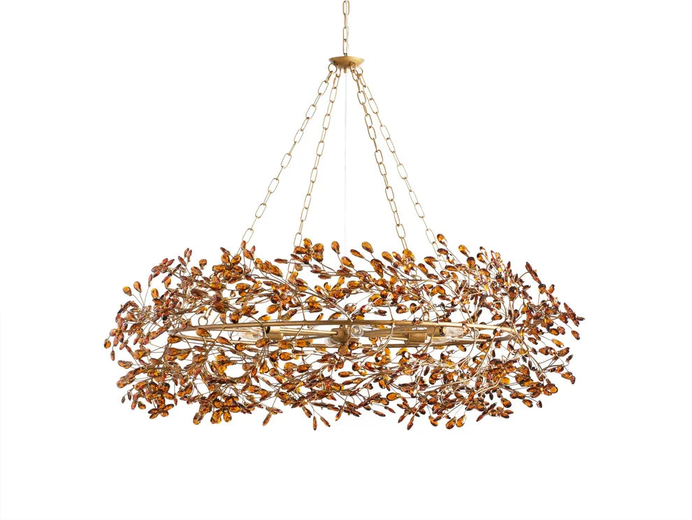 Round Multi-Light Statement Chandelier 39-60 in 6-12 Sockets Metal Crown for Dining Room Foyer Entryway Living Room | Thomler