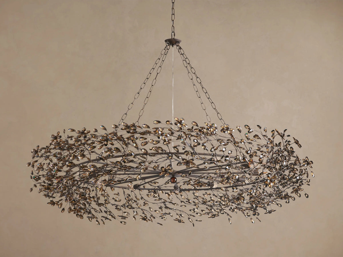 Round Multi-Light Statement Chandelier 39-60 in 6-12 Sockets Metal Crown for Dining Room Foyer Entryway Living Room | Thomler