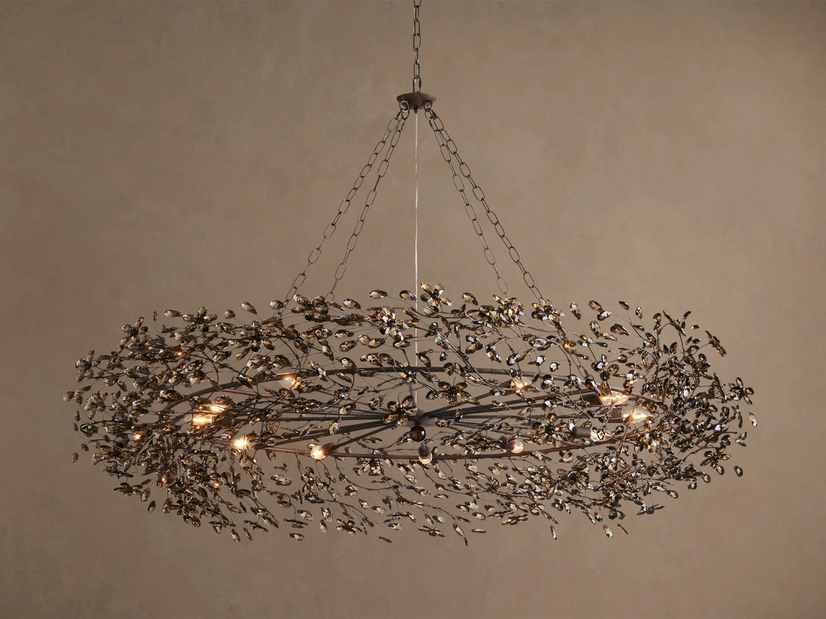 Round Multi-Light Statement Chandelier 39-60 in 6-12 Sockets Metal Crown for Dining Room Foyer Entryway Living Room | Thomler