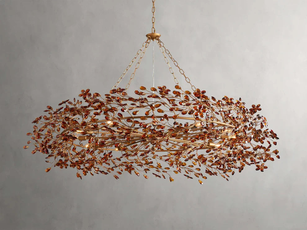 Round Multi-Light Statement Chandelier 39-60 in 6-12 Sockets Metal Crown for Dining Room Foyer Entryway Living Room | Thomler