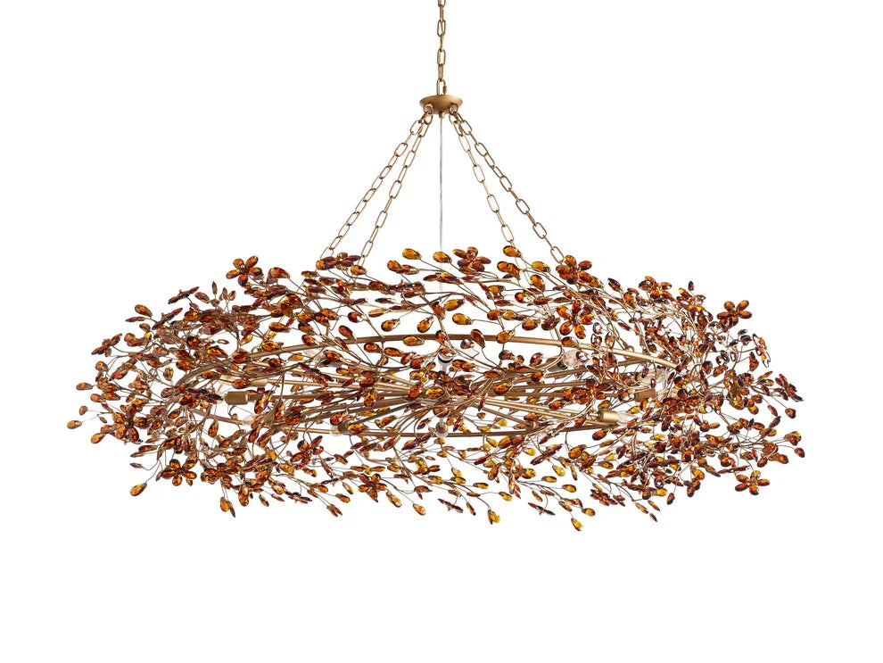 Round Multi-Light Statement Chandelier 39-60 in 6-12 Sockets Metal Crown for Dining Room Foyer Entryway Living Room | Thomler