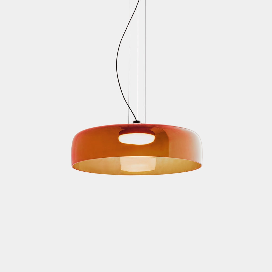 Pendant Light Glass 42.0 cm Orange Dining Room Kitchen Island Nordic Hanging Ceiling Lamp Warm LED Adjustable Cable | Thomler