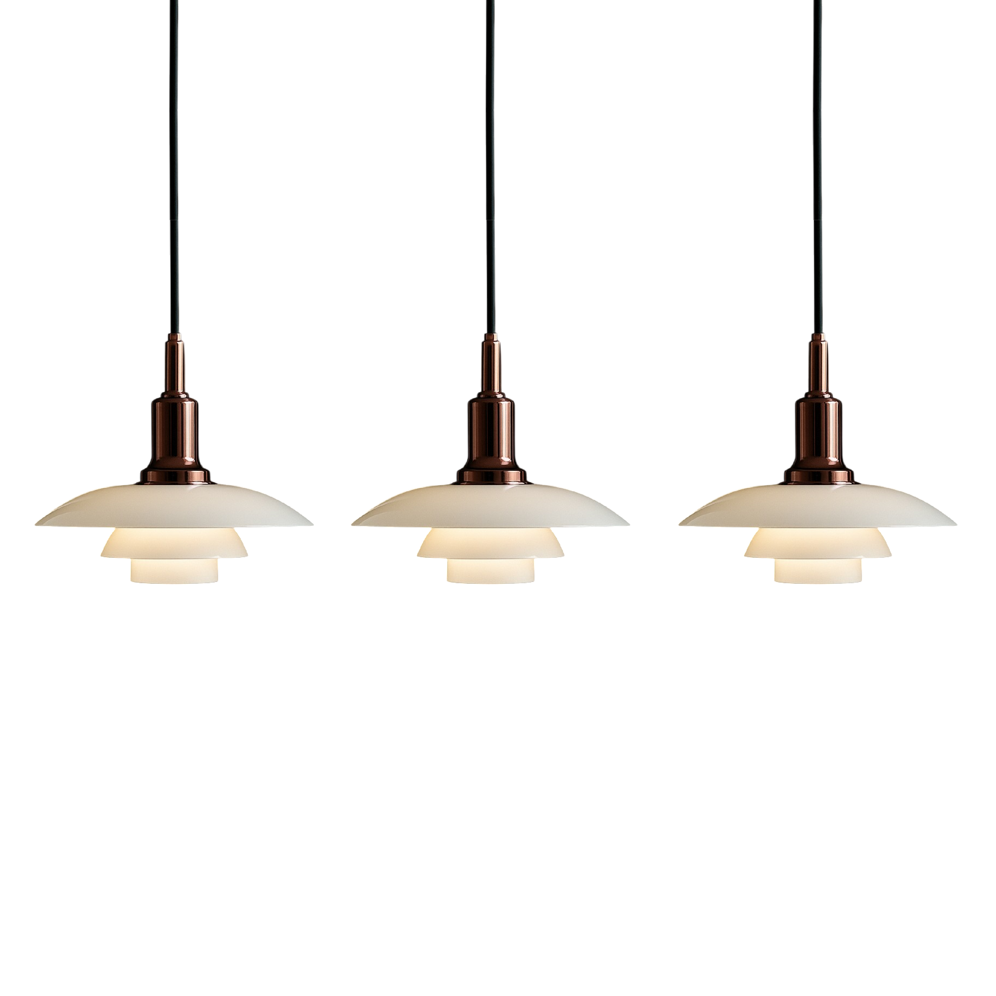 Pendant Light Glass Metal 28.0 cm Dome Gold Dining Room Kitchen Island Adjustable 2-3 Heads | Thomler