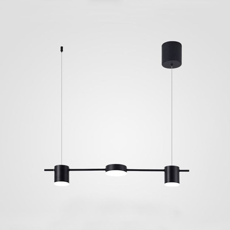 Pendant Light Aluminium 150.0 cm Black Gold Kitchen Island Dining Room LED Ceiling Lamp Adjustable Hanging Lighting | Thomler