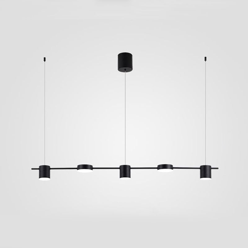 Pendant Light Aluminium 150.0 cm Black Gold Kitchen Island Dining Room LED Ceiling Lamp Adjustable Hanging Lighting | Thomler