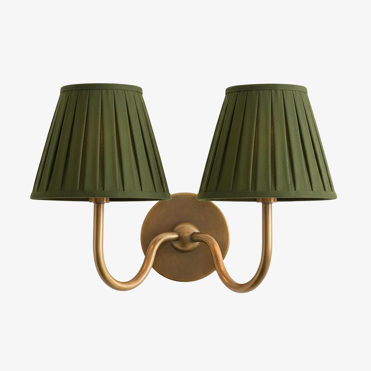 Brass Sconce with Fabric Drum Shade – 1 or 2 Light Hardwired Fixture for Bedroom, Hallway & Living Room | Thomler