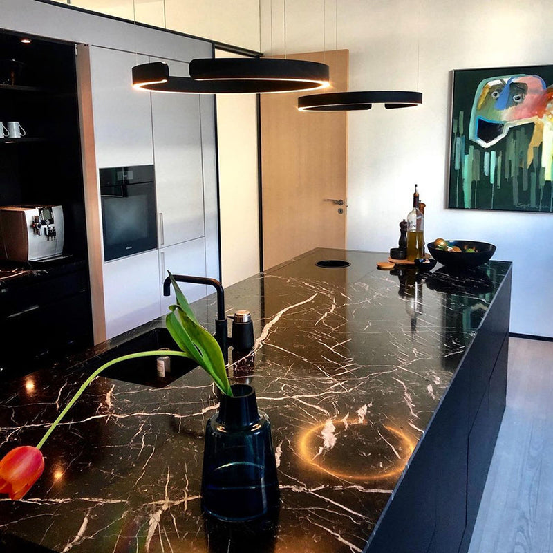 Pendant Light Aluminium Integrated LED 50.0 cm Adjustable Dining Room Living Room Hallway Ceiling Lamp Modern Minimalist Ring Design | Thomler