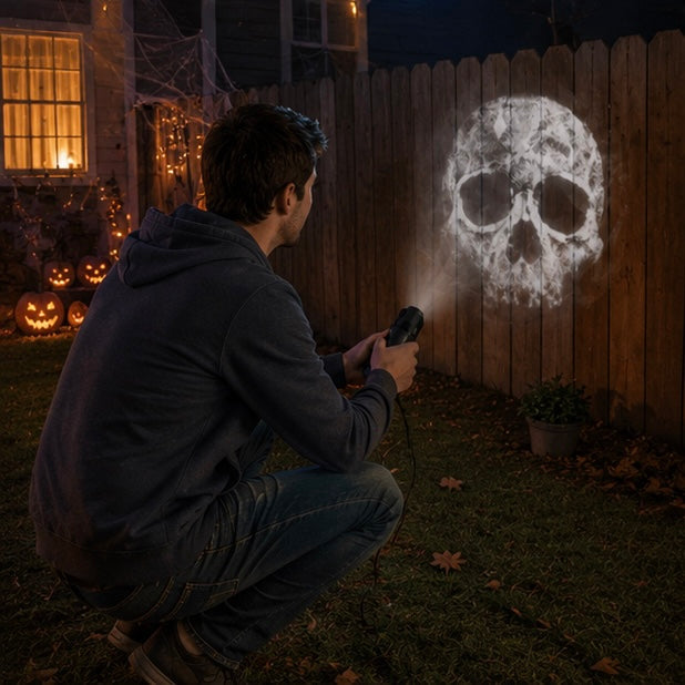Spooky Skull LED Night Light – Motion-Pattern Projector for Haunted Atmosphere & Seasonal Vibes | Thomler