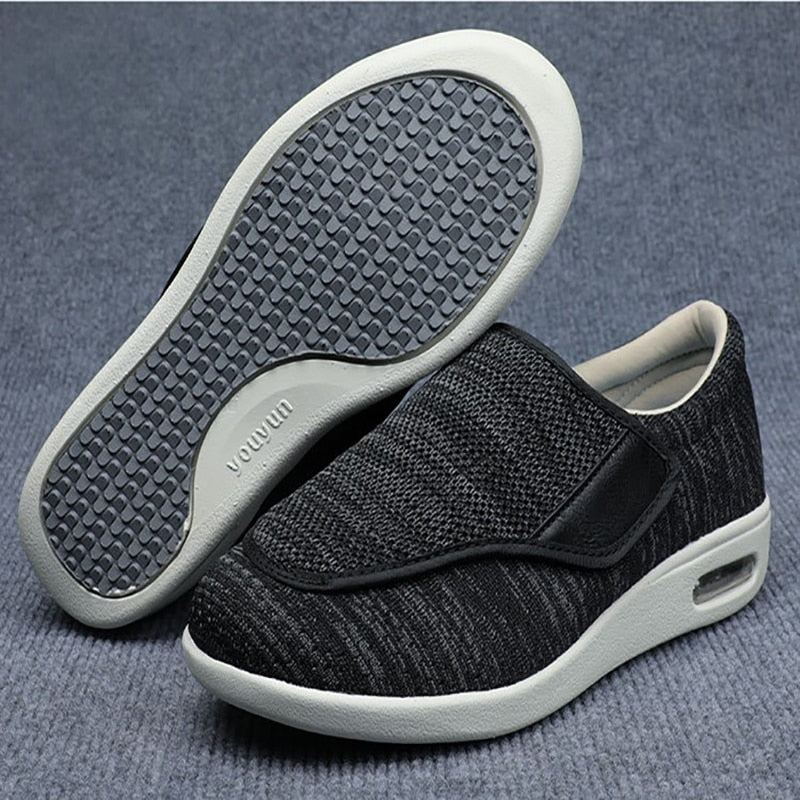 Extra-Wide Adjustable Velcro Shoes for Swollen Feet with Memory Foam Insoles – Breathable Diabetic-Friendly Slip-Resistant Sneakers for | Thomler