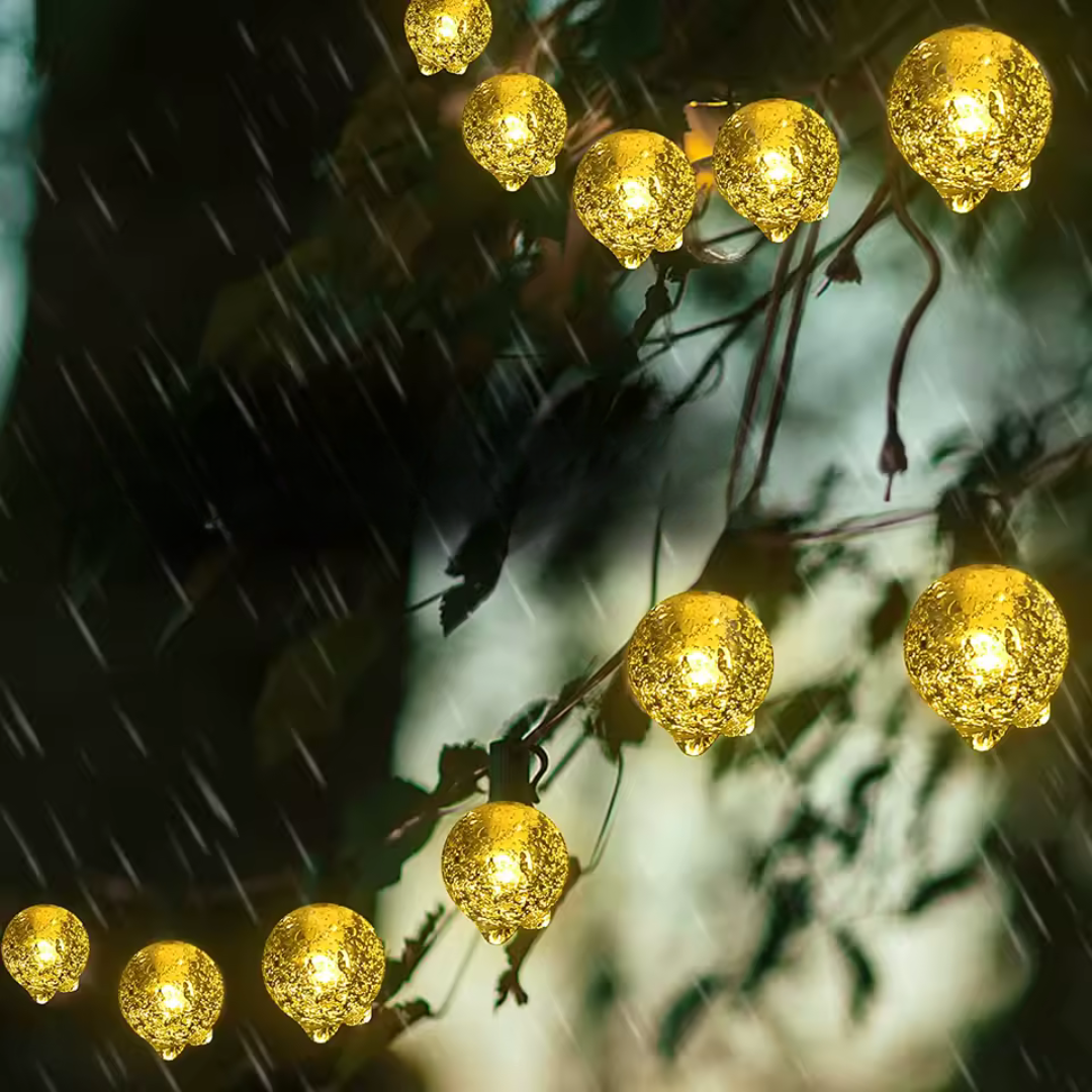 Solar-Powered Crystal Globe String Lights – Waterproof LED Outdoor Decor for Camping, Patio & Backyard | Thomler