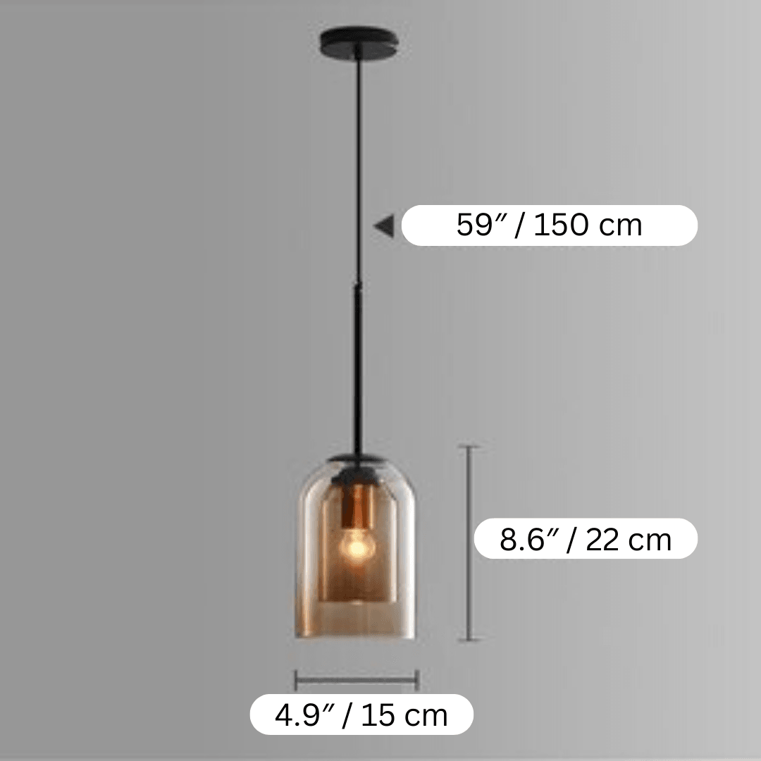 Glass Pendant Light Fixture Gray or Amber for Bedroom Dining Room Kitchen Island Modern Ceiling Lighting | Thomler