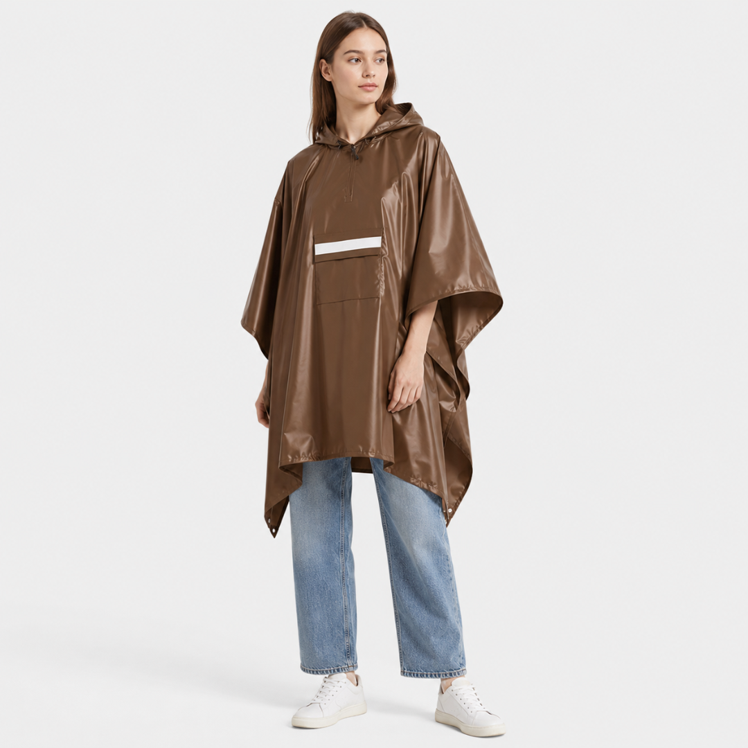 Oversized Waterproof Rain Poncho with Adjustable Hood & Storage Pouch for Hiking & Festivals | Thomler