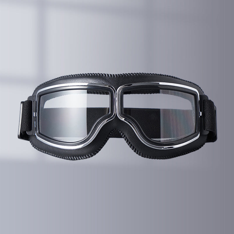 Retro Motorcycle Goggles with Adjustable Strap, UV Protection & Impact-Resistant Polycarbonate Lens for Riding, Cycling & Outdoor Use | Thomler
