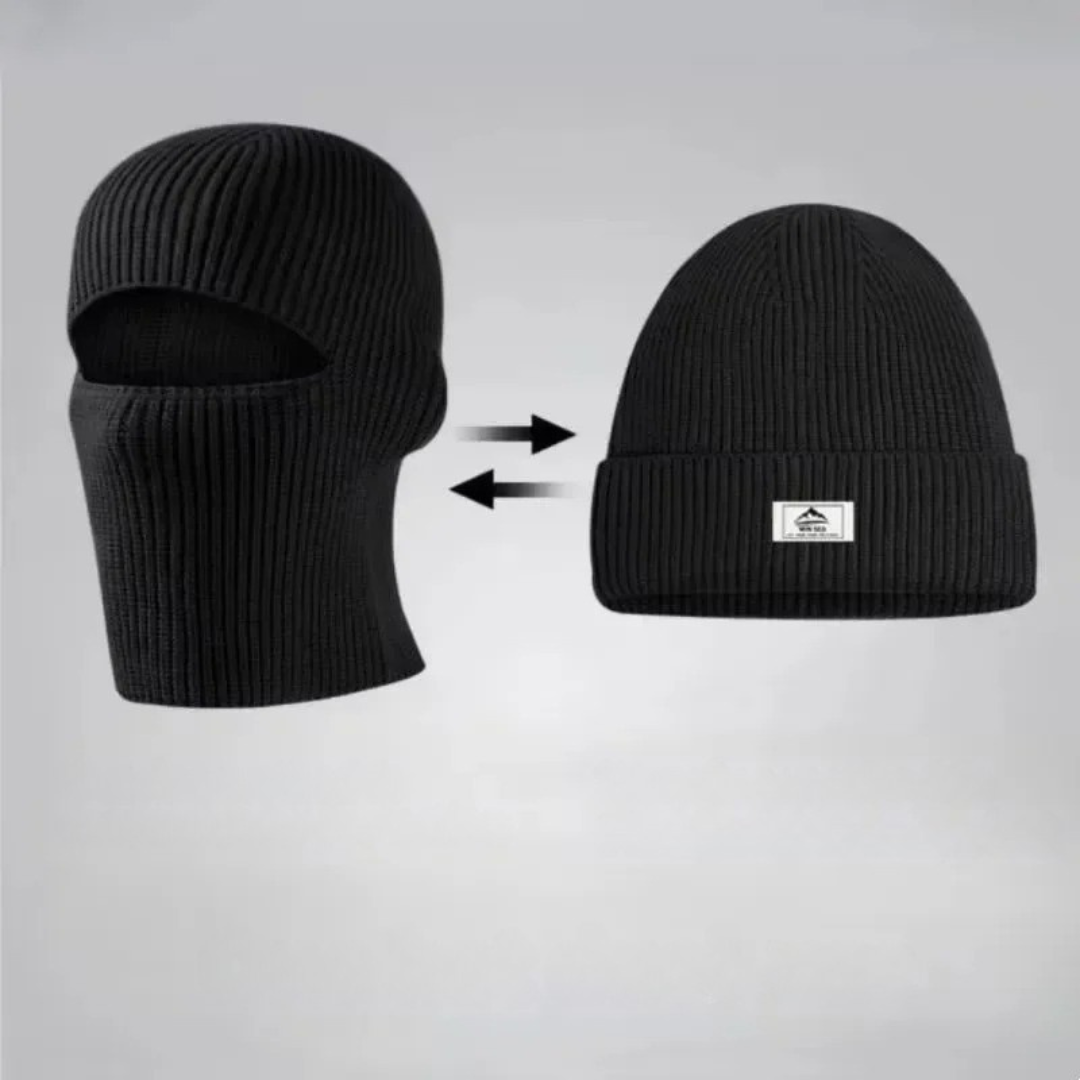 Convertible Winter Beanie with Full Face Coverage for Cold Weather Cycling Hiking Skiing | 2-in-1 Thermal Fleece Balaclava for Men & Women | Thomler
