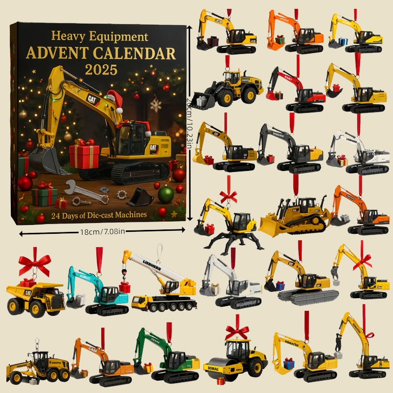 Construction Vehicle Advent Calendar – 24 Die-Cast Toy Machines for Kids | Thomler