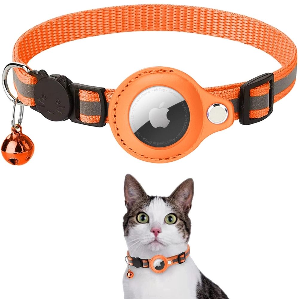 Adjustable Cat Collar with Reflective Stitching, Breakaway Buckle & Tracker Pocket for Indoor Outdoor Cats | Thomler