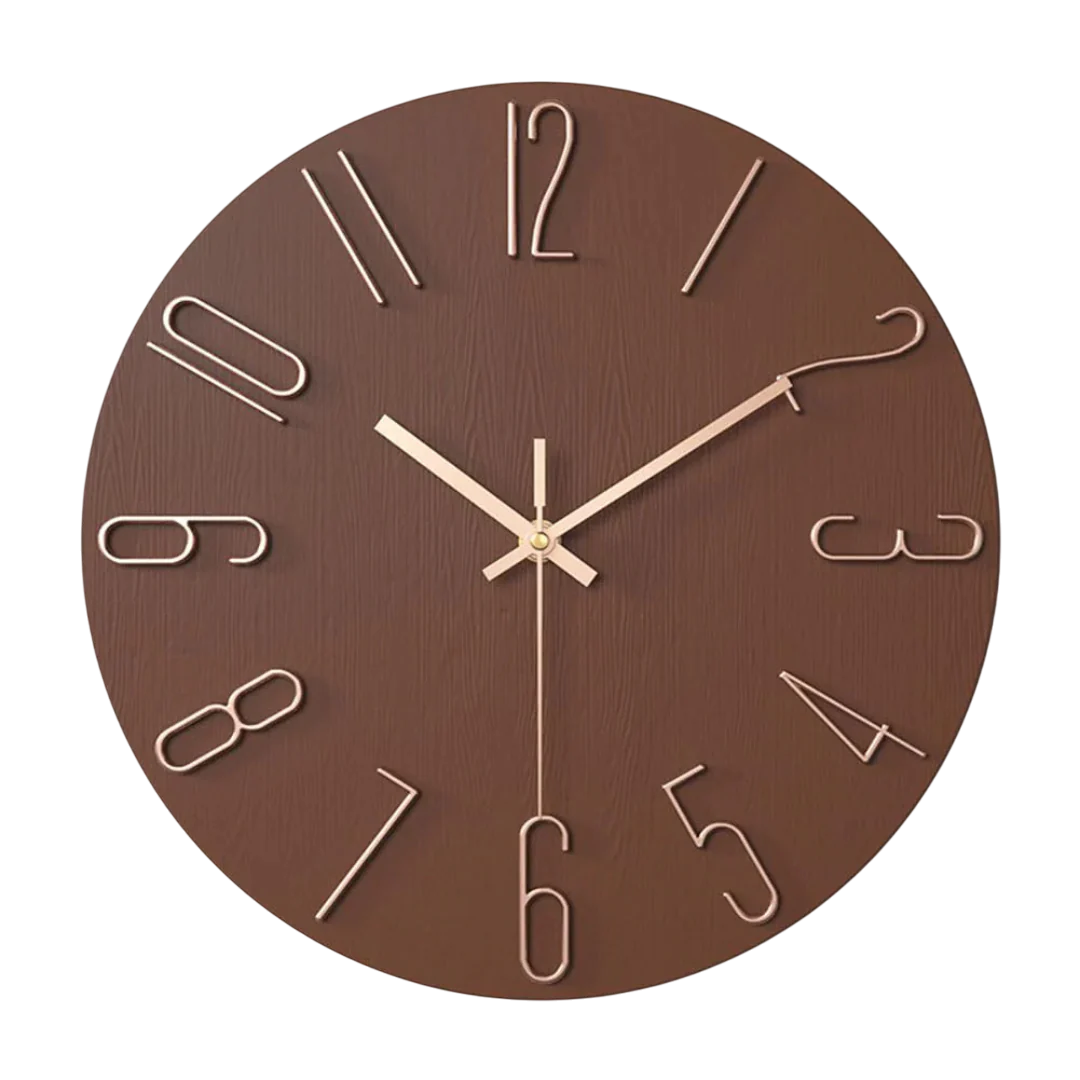 12-Inch Quartz Wall Clock – Minimalist Round Design for Home, Office, Bedroom & Kitchen – Silent Non-Ticking Battery Operated | Thomler