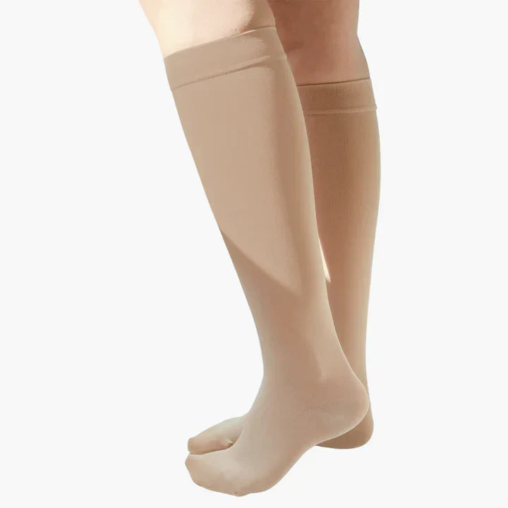 Graduated Compression Socks with Elastic Band for Swelling Relief & Circulation Support – Seamless Knee-High Design for Women & Men, Sizes | Thomler