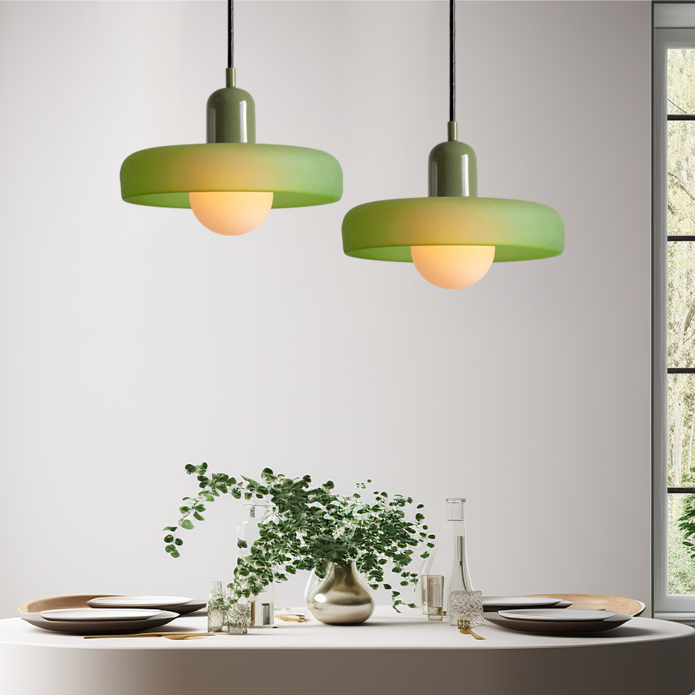 Glass Pendant Light with Adjustable Cord & Warm Glow – Modern Geometric Hanging Fixture for Dining Room & Living Room Decor | Thomler