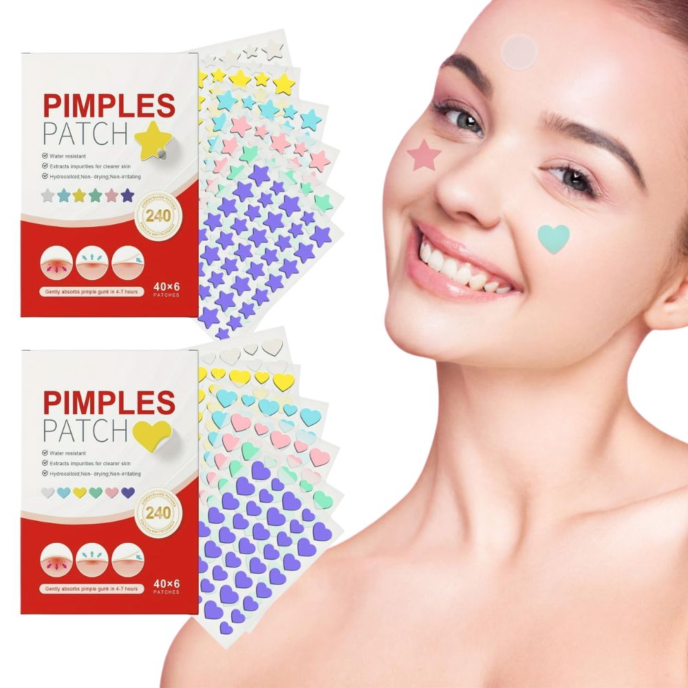 Hydrocolloid Spot Stickers – 240 Adorable Heart & Star Shapes for Blemish Care | Thomler