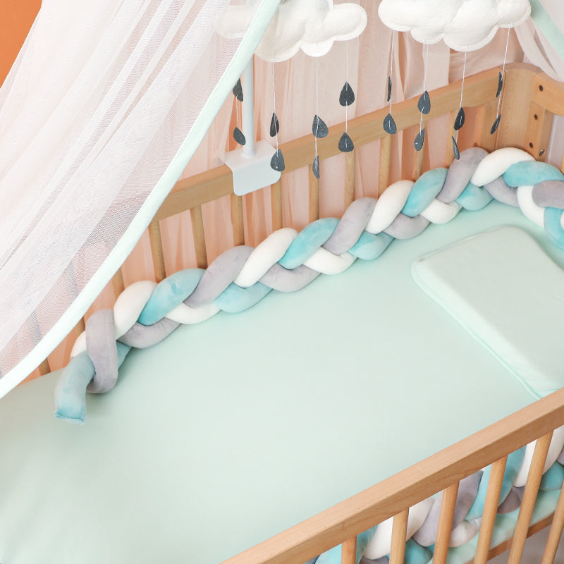 Braided Bumper Guard for Baby Bed – Soft Knot Cushion Rail Protector | Thomler