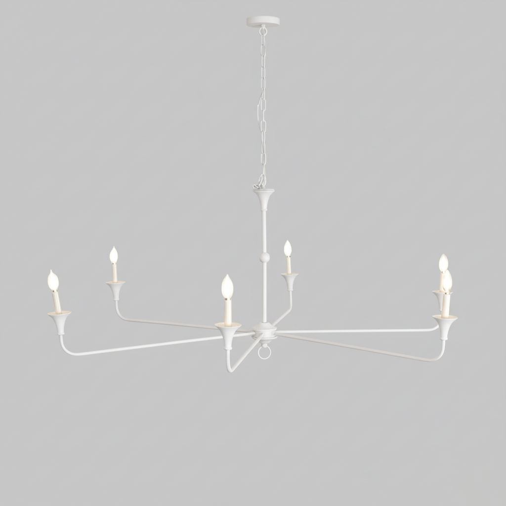 Pendant Light Brass Metal 91.0 cm Dining Room Candle Style Ceiling Chandelier Adjustable Chain E14 Hanging Fixture | Thomler
