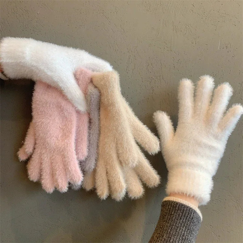Fleece-Lined Cold-Weather Hand Warmers – Snug-Fit Acrylic Mittens with Elastic Cuff for Women | Thomler