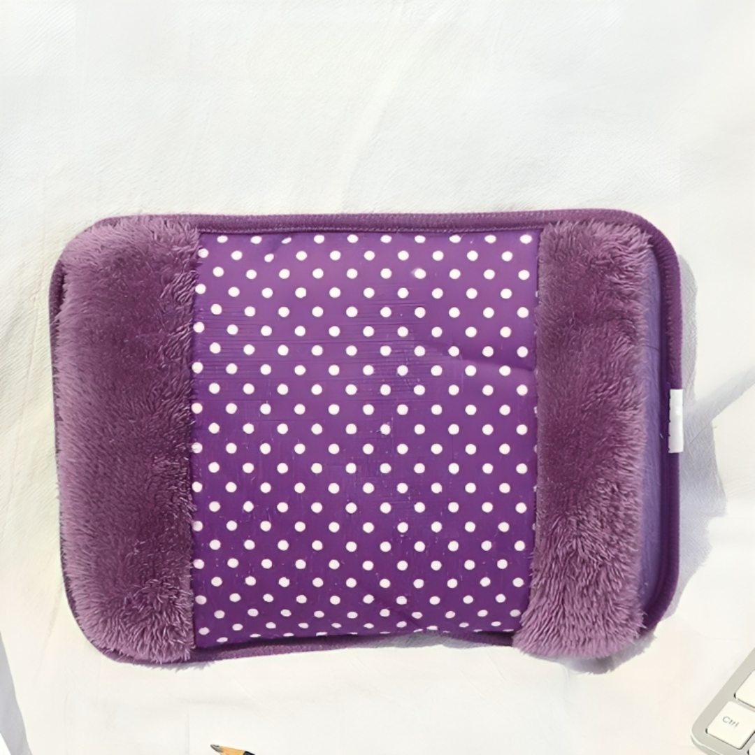 Electric Heating Pad with Hand Warmer Pocket – Rechargeable Hot Water Bottle Alternative for Belly, Back & Hands – Soft Plush Fabric | Thomler