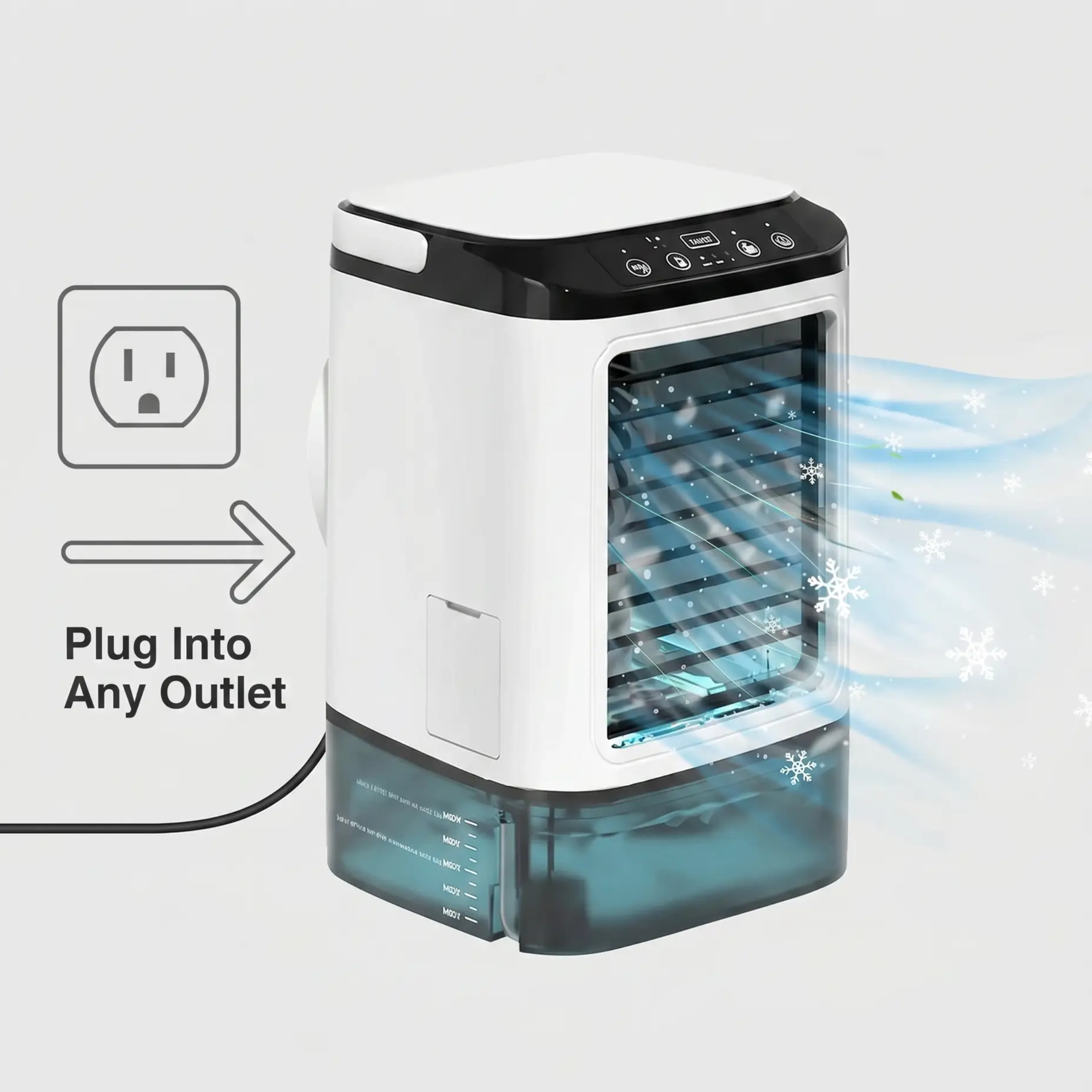 Personal Desktop Cooling Fan with Water Tank & 3 Speed Settings for Home Office, Bedroom & Small Spaces | Thomler
