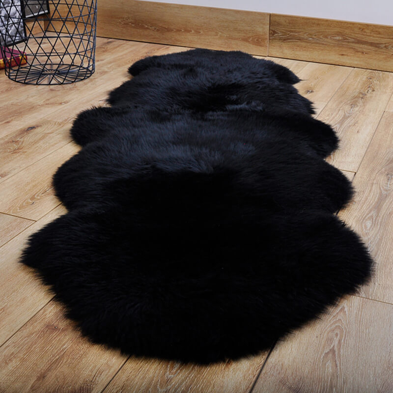 Plush Synthetic Sheepskin Floor Mat in Multiple Sizes & Colors | Thomler