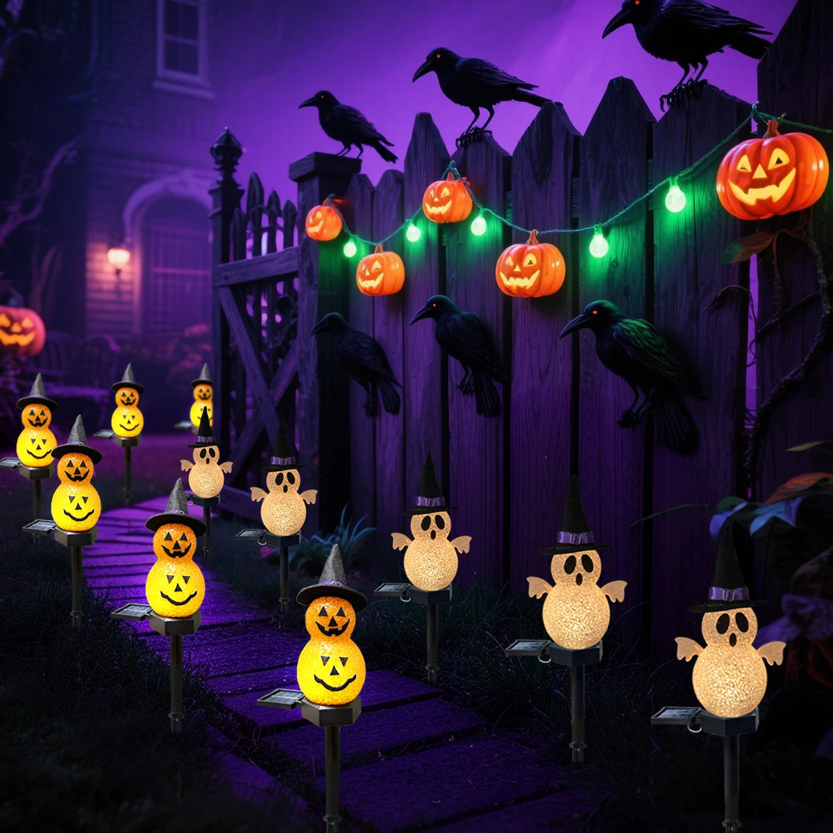 Solar Garden Stake Light with 3D Seasonal Character Design for Yard & Pathway Illumination – Autumn Decor | Thomler