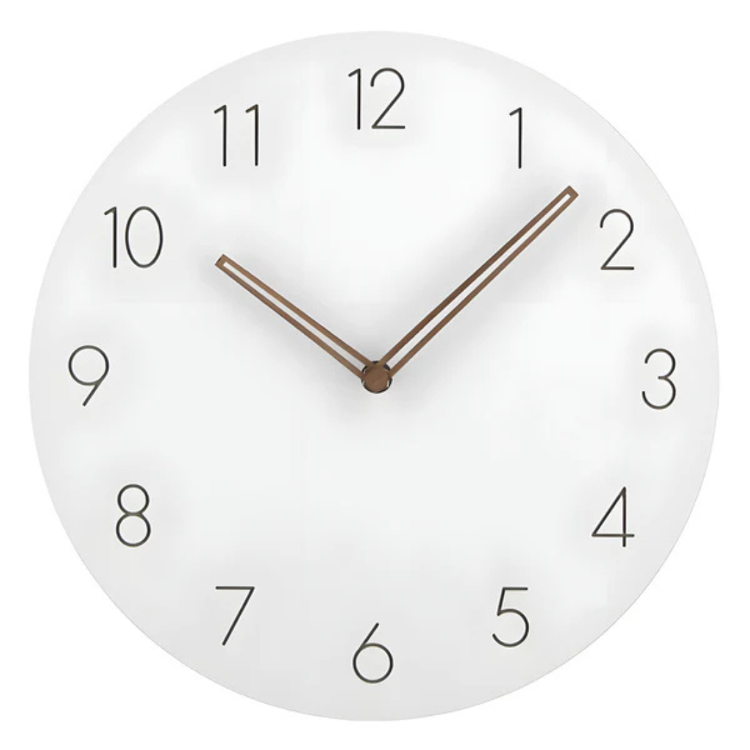 Wooden Wall Clock Silent Quartz Movement No Ticking 11.5 Inch Round Modern Home Office Bedroom Living Room Kitchen Décor Minimalist | Thomler