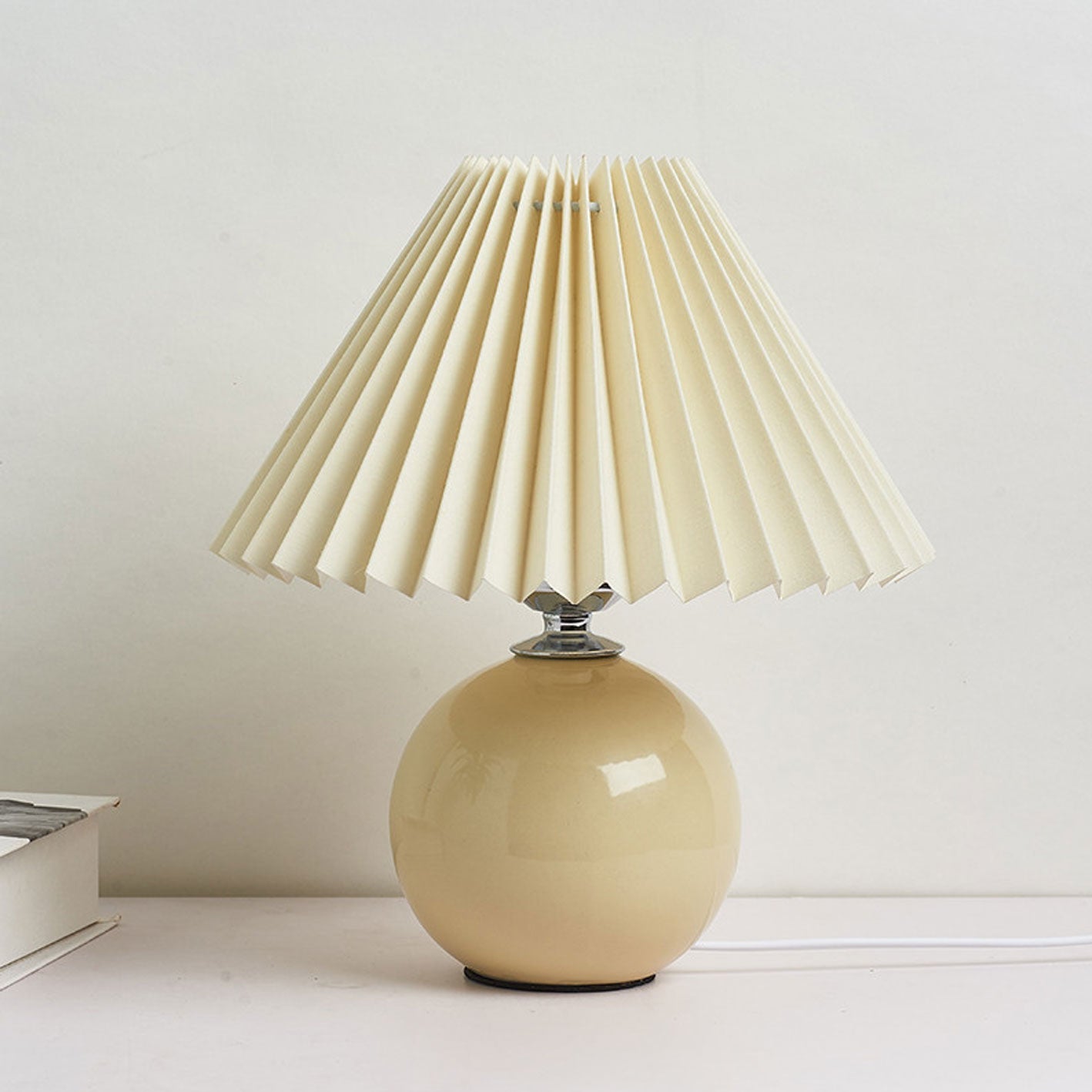 Table Lamp Ceramic 11 in x 9.5 in Modern Bedside Living Room Study LED E26 Fabric Shade | Thomler