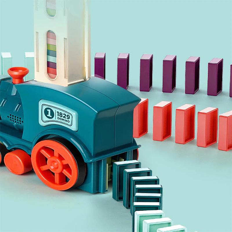 Motorized Domino Placer Toy for Kids – Automatic Line Builder with Tiles – STEM Learning Game for Ages 4-6 – Educational Train Set | Thomler
