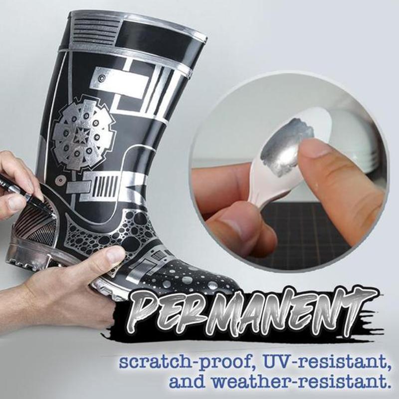 Reflective Chrome Ink Art Pen – Ultra-Glossy Metallic Writing Marker for Crafts, Glass, Plastic & More – 3 Tip Sizes Available | Thomler